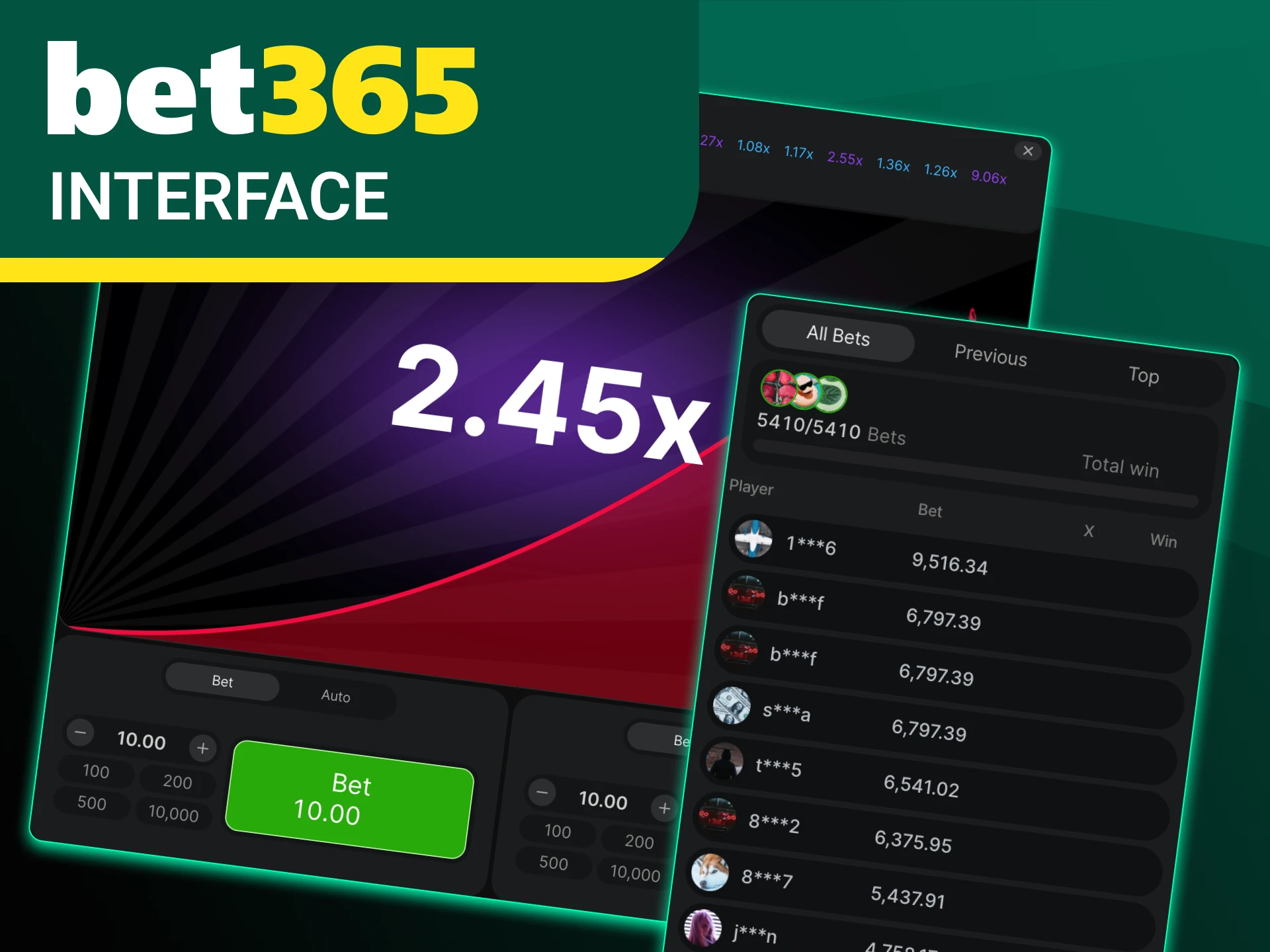 The Aviator game has a user-friendly interface at the Bet365 online casino.