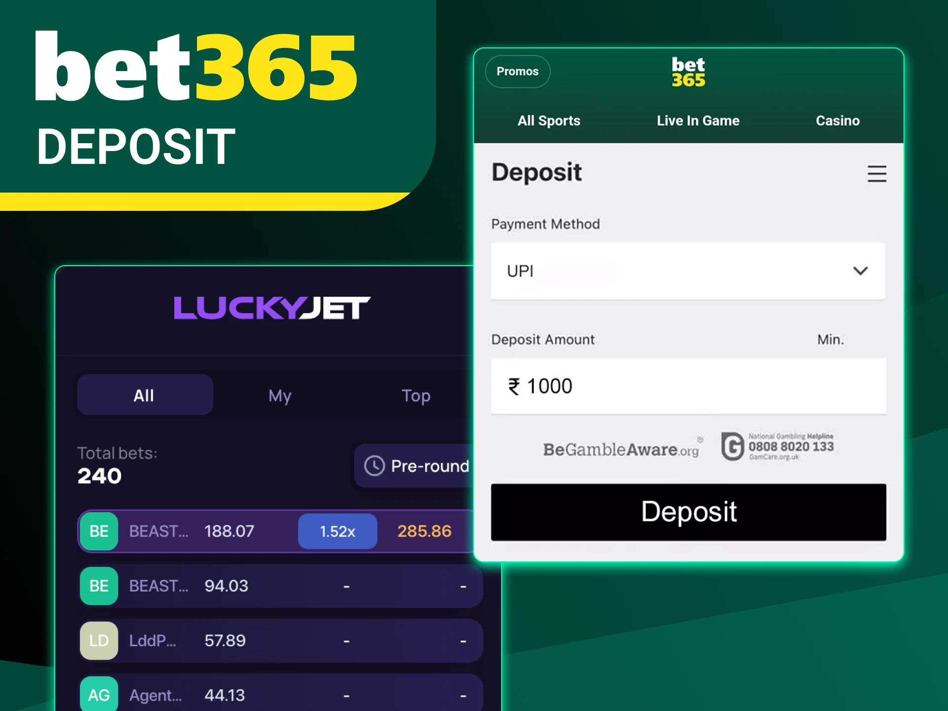 Make a deposit and start playing right now at Bet365 online casino.